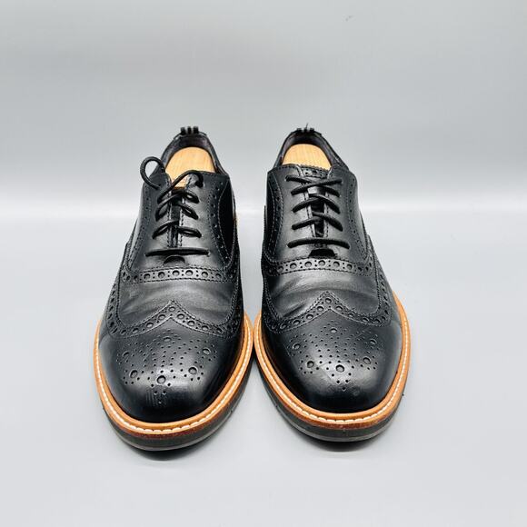 Cole Haan Shoes Mens 8.5 Black Leather Grand 360 Wingtip Oxford Brogue Dress - Picture 3 of 12